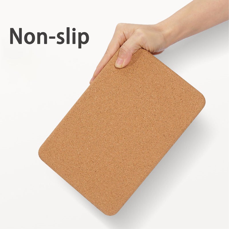 SNAKUGA Cork Yoga Block 2 Pack for Pilates, 9"x6"x4" Non-Slip & High Density Blocks for Meditation, Fitness and Stretching, Supportive and Flexibility Brick for Improve Poses Balance - Image 5